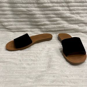 Soda Slides Black/Tan Size 7
